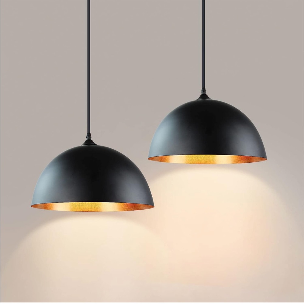 New in Box Set of 2 Domed Pendant Lights